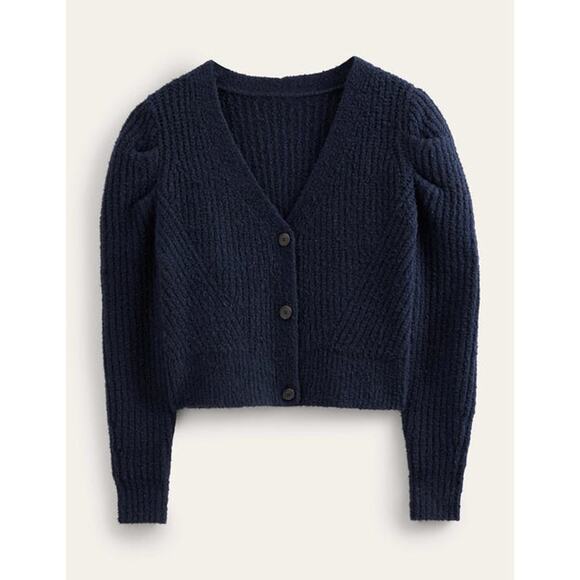 BODEN Navy Engineered Rib Cardigan Sweater NWT - Picture 2 of 5